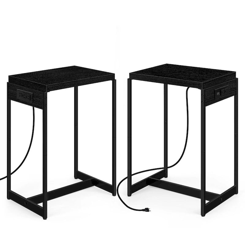 Ensemble de tables de chevet avec station de recharge