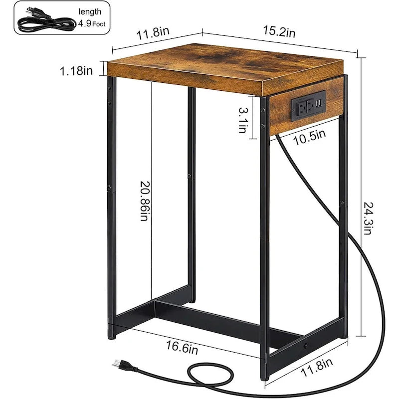 Ensemble de tables de chevet avec station de recharge
