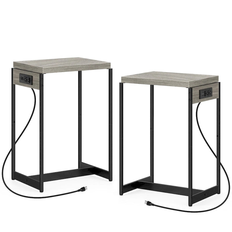 Ensemble de tables de chevet avec station de recharge