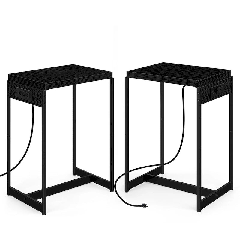 Ensemble de tables de chevet avec station de recharge