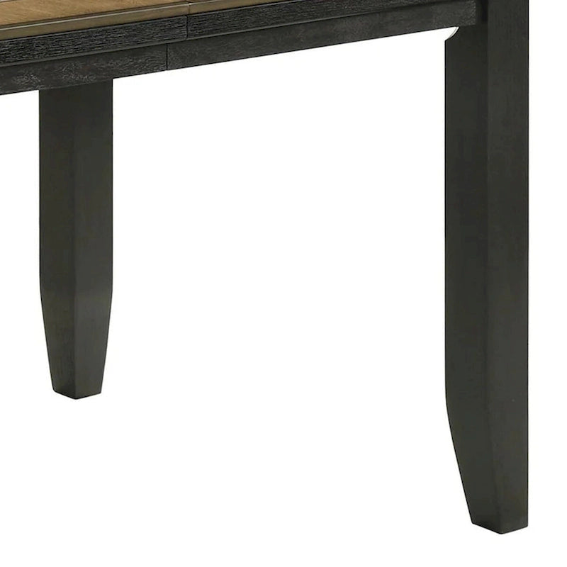 Table de salle à manger haute, extensible, bois marron.