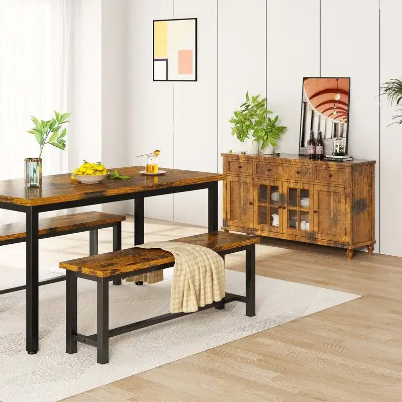 Ensemble de deux chaises de salle à manger de style industriel, ensemble de deux chaises de salle à manger en bois et acier.