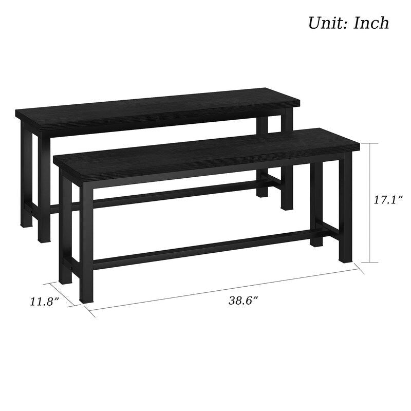 Ensemble de deux chaises de salle à manger de style industriel, ensemble de deux chaises de salle à manger en bois et acier.