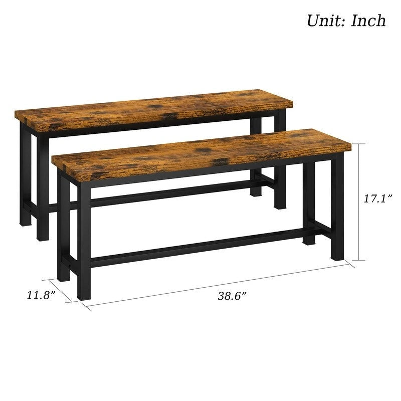 Ensemble de deux chaises de salle à manger de style industriel, ensemble de deux chaises de salle à manger en bois et acier.
