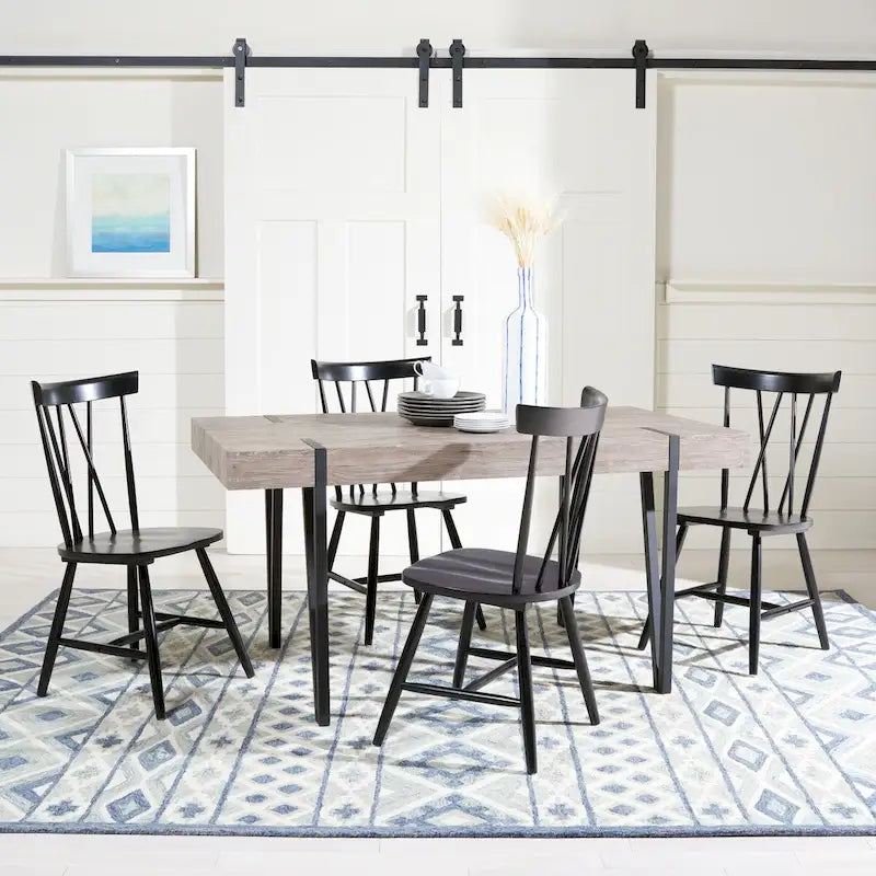 Table de salle à manger SAFAVIEH Asal, style industriel rustique du milieu du siècle - 150 cm (L) x 90 cm (l) x 75 cm (H) - 150 x 89 x 76 cm