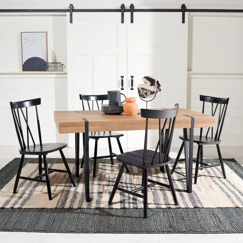 Table de salle à manger SAFAVIEH Asal, style industriel rustique du milieu du siècle - 150 cm (L) x 90 cm (l) x 75 cm (H) - 150 x 89 x 76 cm