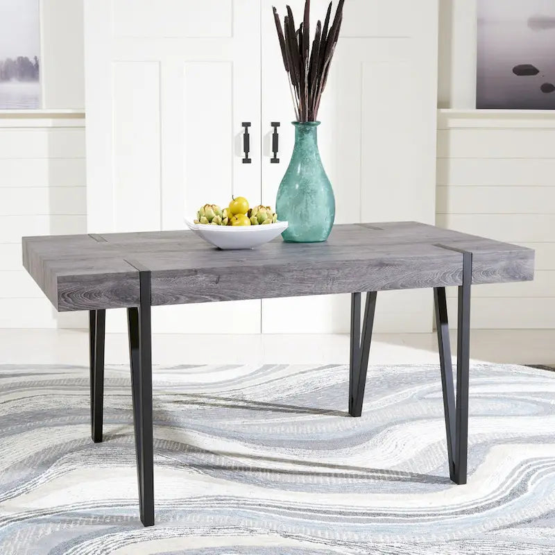 Table de salle à manger SAFAVIEH Asal, style industriel rustique du milieu du siècle - 150 cm (L) x 90 cm (l) x 75 cm (H) - 150 x 89 x 76 cm