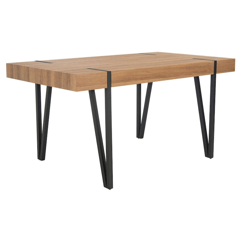 Table de salle à manger SAFAVIEH Asal, style industriel rustique du milieu du siècle - 150 cm (L) x 90 cm (l) x 75 cm (H) - 150 x 89 x 76 cm