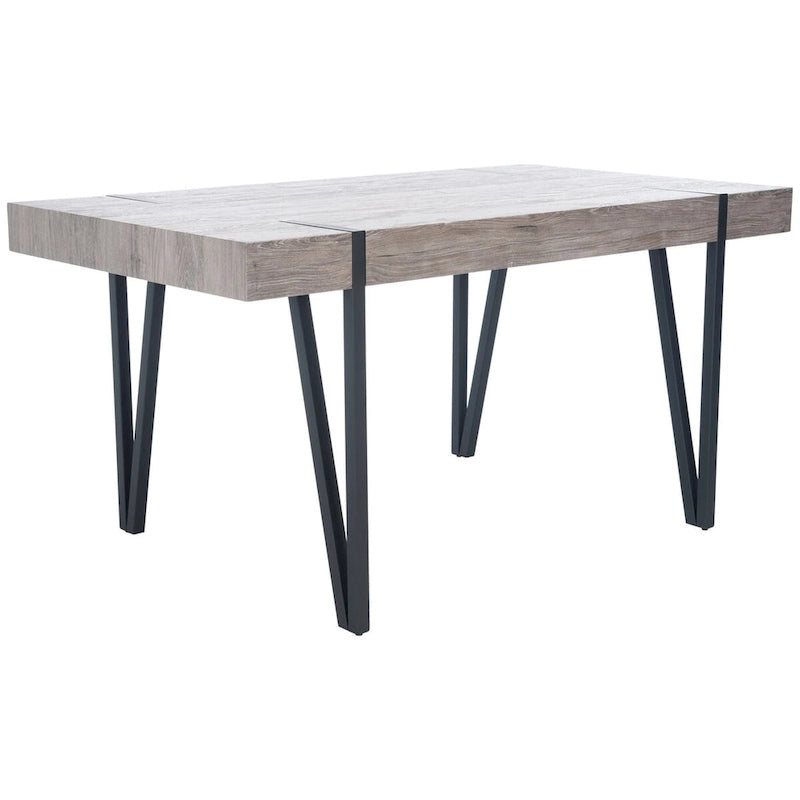 Table de salle à manger SAFAVIEH Asal, style industriel rustique du milieu du siècle - 150 cm (L) x 90 cm (l) x 75 cm (H) - 150 x 89 x 76 cm